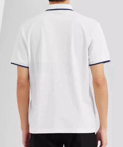 shoppinggo(ショッピングゴー)の「配色ライン襟付き 半袖Tシャツ ポロシャツ メンズ 半袖 トップス 春夏 トップス カットソー(Tシャツ/カットソー・レディース・ホワイト・XXL)」の6枚目の写真
