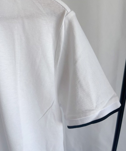 shoppinggo(ショッピングゴー)の「配色ライン襟付き 半袖Tシャツ ポロシャツ メンズ 半袖 トップス 春夏 トップス カットソー(Tシャツ/カットソー・レディース・ホワイト・XXL)」の10枚目の写真