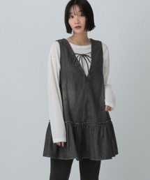 LOWRYS FARM | デニムミニワンピース　572962(ワンピース)