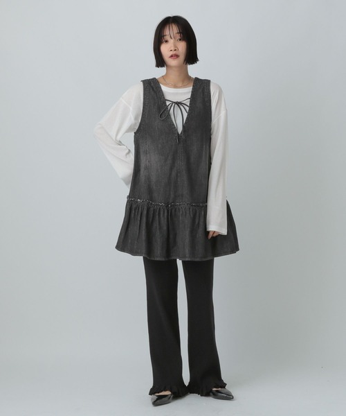 新品タグ付き　LOWRYS farm デニムミニワンピース デニムミニワンピース 572962（ワンピース）｜LOWRYS FARM（ローリーズ