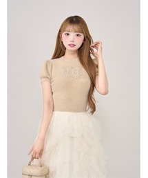 ダーリッチ ニット 半袖 トップス Darich ダーリッチ バックリボンパフショルニットトップス IVR