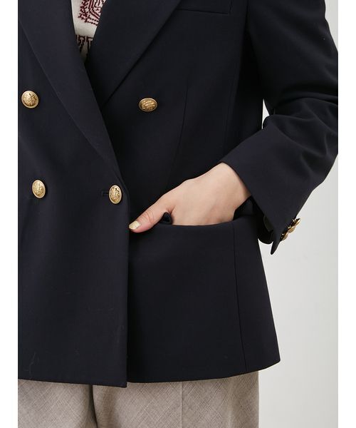 金釦ダブルブレストブレザー（テーラードジャケット）｜Mila Owen