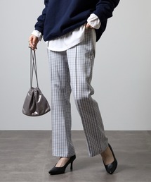ゆう　新品未使用　ELLIE ギンガムチェックパンツ　グレー　Mサイズ グレンチェック ワイドパンツ（3852PK51） | COMME CA