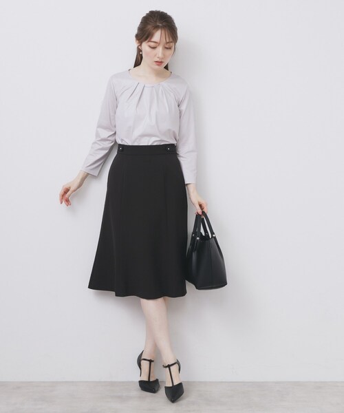 index(インデックス)の「《S-3Lサイズ》タックビジュートップス【洗濯機洗い可】(Tシャツ/カットソー・レディース・オフホワイト/ナチュラル/サックスブルー・36/38/40/42/44)」の9枚目の写真
