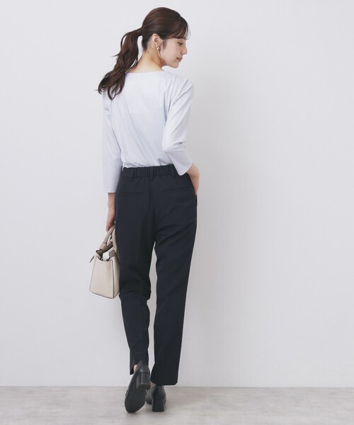 index(インデックス)の「《S-3Lサイズ》タックビジュートップス【洗濯機洗い可】(Tシャツ/カットソー・レディース・オフホワイト/ナチュラル/サックスブルー・36/38/40/42/44)」の14枚目の写真