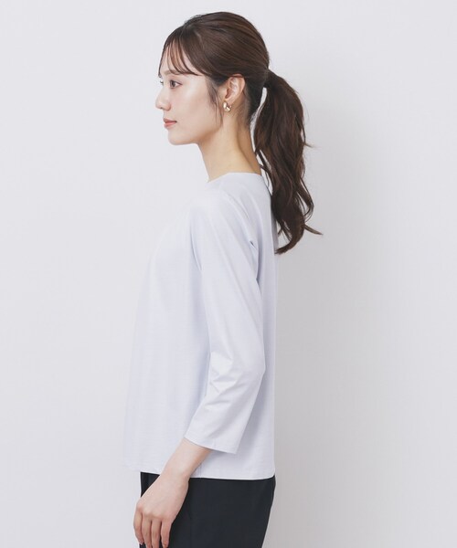 index(インデックス)の「《S-3Lサイズ》タックビジュートップス【洗濯機洗い可】(Tシャツ/カットソー・レディース・オフホワイト/ナチュラル/サックスブルー・36/38/40/42/44)」の17枚目の写真