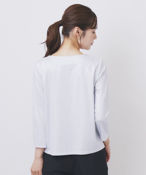 index(インデックス)の「《S-3Lサイズ》タックビジュートップス【洗濯機洗い可】(Tシャツ/カットソー・レディース・オフホワイト/ナチュラル/サックスブルー・36/38/40/42/44)」の18枚目の写真