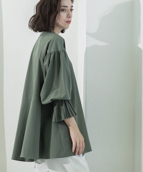 OPAQUE.CLIP（オペークドットクリップ）の「プリーツキャンディスリーブブラウス【洗濯機洗い可】（シャツ/ブラウス・レディース・ダークオリーブ/ブラック/ピンク系/ピンク/ホワイト・40/38）」の4枚目の写真