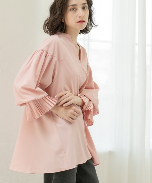 OPAQUE.CLIP（オペークドットクリップ）の「プリーツキャンディスリーブブラウス【洗濯機洗い可】（シャツ/ブラウス・レディース・ダークオリーブ/ブラック/ピンク系/ピンク/ホワイト・40/38）」の13枚目の写真