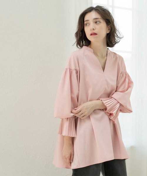 OPAQUE.CLIP（オペークドットクリップ）の「プリーツキャンディスリーブブラウス【洗濯機洗い可】（シャツ/ブラウス・レディース・ダークオリーブ/ブラック/ピンク系/ピンク/ホワイト・40/38）」の14枚目の写真