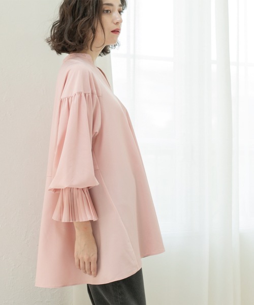 OPAQUE.CLIP（オペークドットクリップ）の「プリーツキャンディスリーブブラウス【洗濯機洗い可】（シャツ/ブラウス・レディース・ダークオリーブ/ブラック/ピンク系/ピンク/ホワイト・40/38）」の15枚目の写真