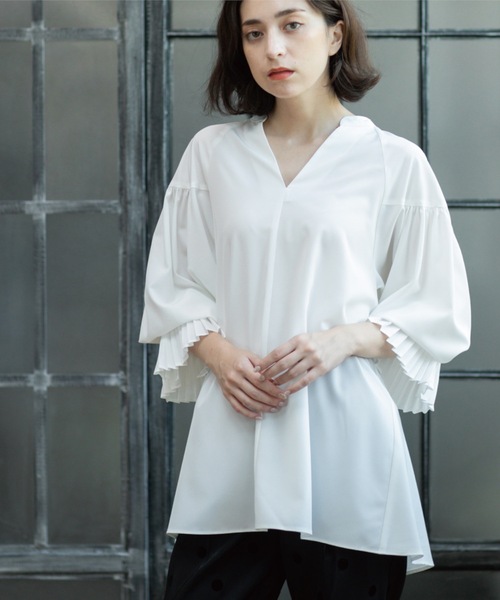 OPAQUE.CLIP（オペークドットクリップ）の「プリーツキャンディスリーブブラウス【洗濯機洗い可】（シャツ/ブラウス・レディース・ダークオリーブ/ブラック/ピンク系/ピンク/ホワイト・40/38）」の20枚目の写真