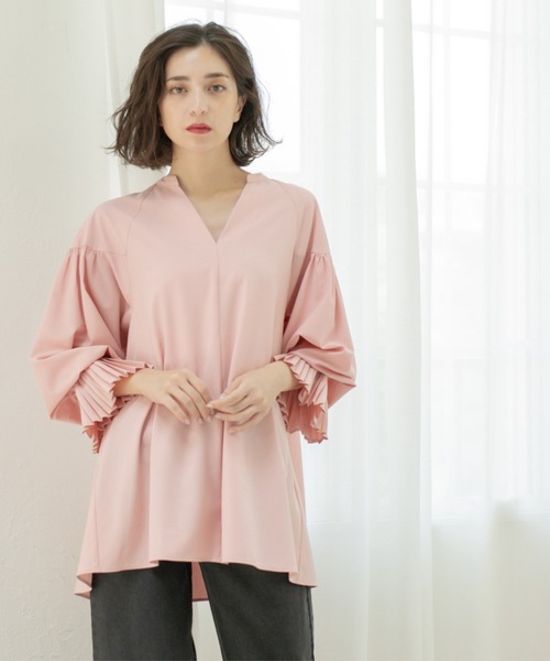 OPAQUE.CLIP（オペークドットクリップ）の「プリーツキャンディスリーブブラウス【洗濯機洗い可】（シャツ/ブラウス・レディース・ダークオリーブ/ブラック/ピンク系/ピンク/ホワイト・40/38）」の11枚目の写真