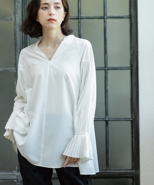 OPAQUE.CLIP（オペークドットクリップ）の「プリーツキャンディスリーブブラウス【洗濯機洗い可】（シャツ/ブラウス・レディース・ダークオリーブ/ブラック/ピンク系/ピンク/ホワイト・40/38）」の22枚目の写真