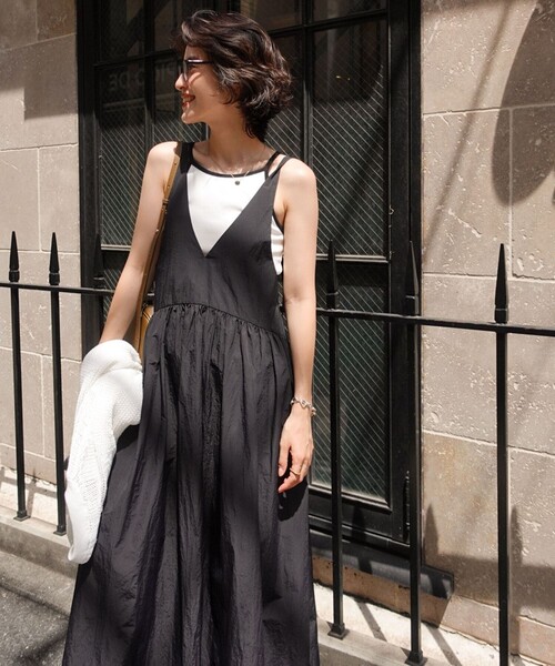 追加】【MAQWEL/マクウェル】ソフトタフタワンピース