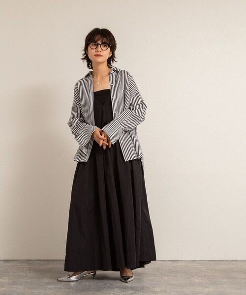 追加】【MAQWEL/マクウェル】ソフトタフタワンピース（ワンピース