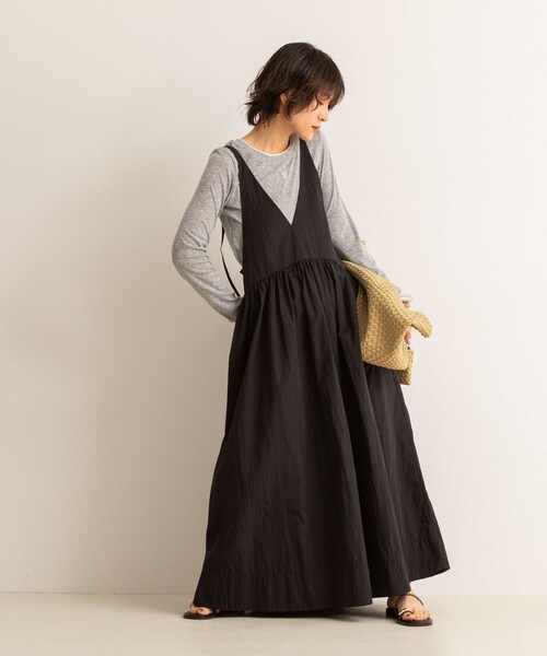 NOLLEY’S（ノーリーズ）の「【追加】【MAQWEL/マクウェル】ソフトタフタワンピース（ワンピース・レディース・ブラック/ブラウン・FREE）」の12枚目の写真