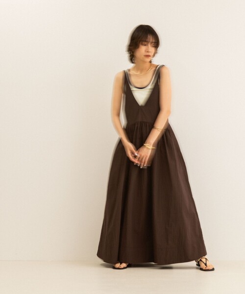 追加】【MAQWEL/マクウェル】ソフトタフタワンピース（ワンピース