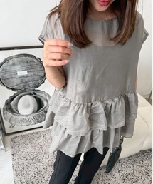 M y u（ミュー）の「シアーティアードオーバーチュニック（シャツ/ブラウス）」