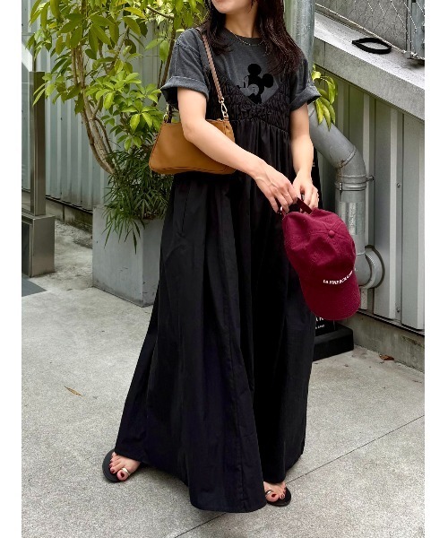 A part by(アパートバイ)の「【WEB限定】2WAYシャーリングキャミワンピース(ワンピース・レディース・ブラック/ブラウン系その他/イエロー系その他6・FREE)」の1枚目の写真