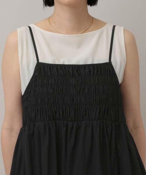 A part by(アパートバイ)の「【WEB限定】2WAYシャーリングキャミワンピース(ワンピース・レディース・ブラック/ブラウン系その他/イエロー系その他6・FREE)」の8枚目の写真