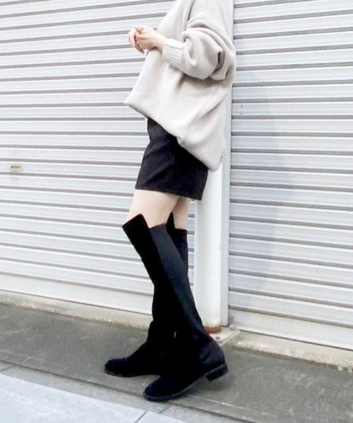 Daniella&GEMMA(ダニエラアンドジェマ)の「【Akiko Kizu × Daniella & GEMMA】バックストレッチニーハイブーツ(ブーツ・レディース・ダークブラウン/ブラック・37/38/39/40)」の12枚目の写真