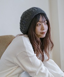Ruben(ルーベン)のCABLE KNIT BERET/ケーブル編み ニットベレー帽(ハンチング/ベレー帽)