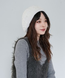 Ruben（ルーベン）の「CABLE KNIT BERET/ケーブル編み ニットベレー帽（ハンチング/ベレー帽）」