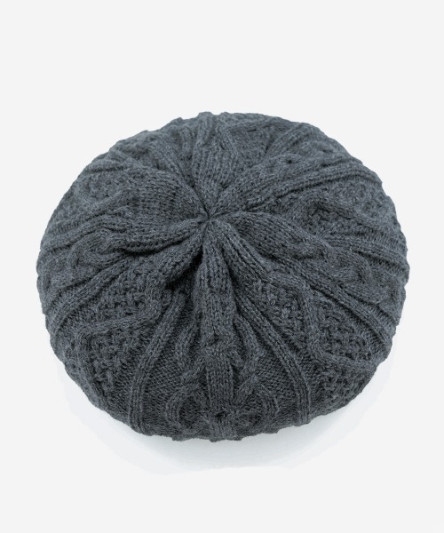 Ruben（ルーベン）の「CABLE KNIT BERET/ケーブル編み ニットベレー帽（ハンチング/ベレー帽・レディース・ブラック/アイボリー/グレー・FREE）」の12枚目の写真