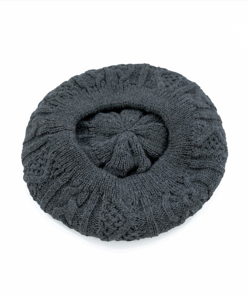 Ruben（ルーベン）の「CABLE KNIT BERET/ケーブル編み ニットベレー帽（ハンチング/ベレー帽・レディース・ブラック/アイボリー/グレー・FREE）」の13枚目の写真