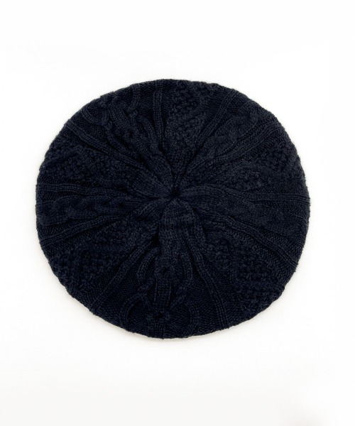 Ruben（ルーベン）の「CABLE KNIT BERET/ケーブル編み ニットベレー帽（ハンチング/ベレー帽・レディース・ブラック/アイボリー/グレー・FREE）」の16枚目の写真