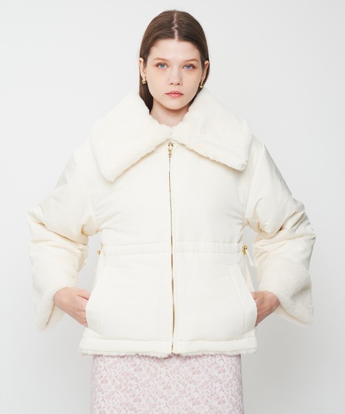 ME COUTURE（ミークチュール）の「エコファーリバーシブルパファーコート（ブルゾン・レディース・ピンク/アイボリー/ベージュ・FREE）」の17枚目の写真