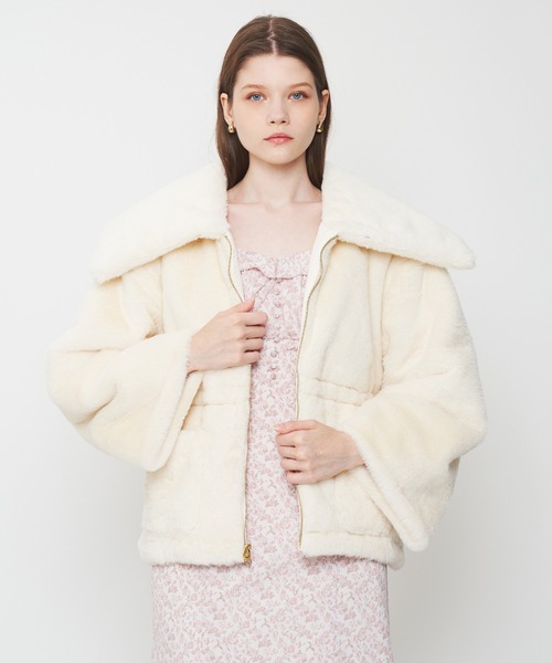 ME COUTURE（ミークチュール）の「エコファーリバーシブルパファーコート（ブルゾン・レディース・ピンク/アイボリー/ベージュ・FREE）」の18枚目の写真