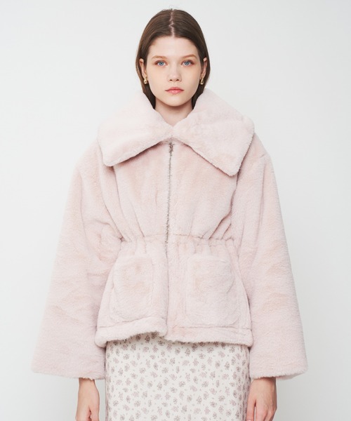 ME COUTURE（ミークチュール）の「エコファーリバーシブルパファーコート（ブルゾン・レディース・ピンク/アイボリー/ベージュ・FREE）」の21枚目の写真