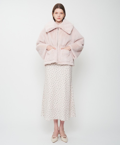 ME COUTURE（ミークチュール）の「エコファーリバーシブルパファーコート（ブルゾン・レディース・ピンク/アイボリー/ベージュ・FREE）」の9枚目の写真
