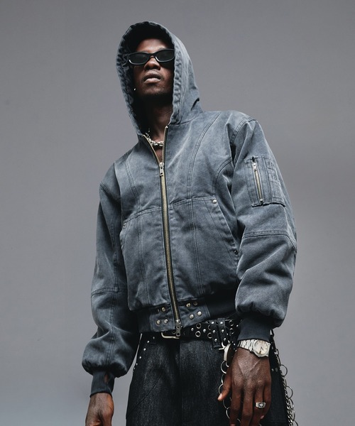 ANDER HUNK(アンダーハンク)の「Duck Hood Jacket / ダックフードジャケット(ブルゾン・メンズ・ブラウン/ワインレッド/ブラック・SMALL/LARGE/MEDIUM)」の4枚目の写真