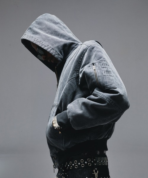 ANDER HUNK(アンダーハンク)の「Duck Hood Jacket / ダックフードジャケット(ブルゾン・メンズ・ブラウン/ワインレッド/ブラック・SMALL/LARGE/MEDIUM)」の6枚目の写真