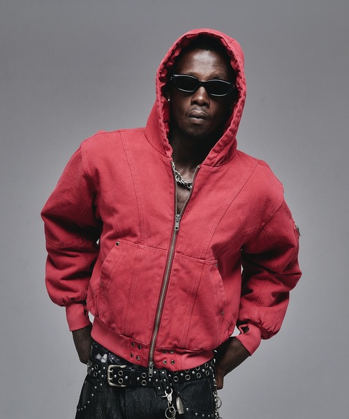 【即完】ANDER HUNK ショートダックフードジャケット ブラウン M ANDER HUNK（アンダーハンク）の「Short Duck Hood Jacket