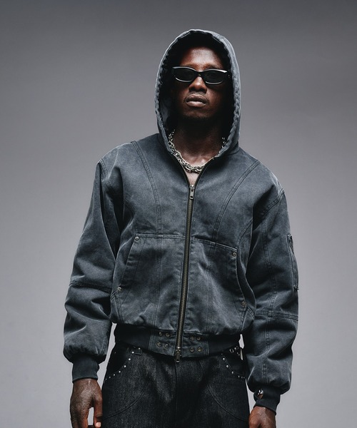 ANDER HUNK(アンダーハンク)の「Duck Hood Jacket / ダックフードジャケット(ブルゾン・メンズ・ブラウン/ワインレッド/ブラック・SMALL/LARGE/MEDIUM)」の7枚目の写真