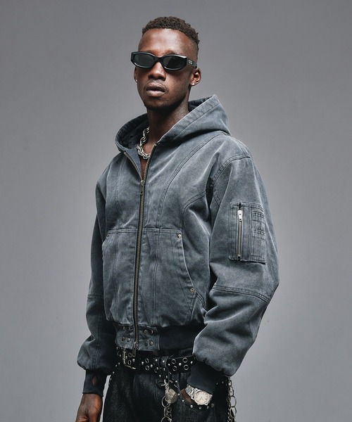 ANDER HUNK(アンダーハンク)の「Duck Hood Jacket / ダックフードジャケット(ブルゾン・メンズ・ブラウン/ワインレッド/ブラック・SMALL/LARGE/MEDIUM)」の14枚目の写真