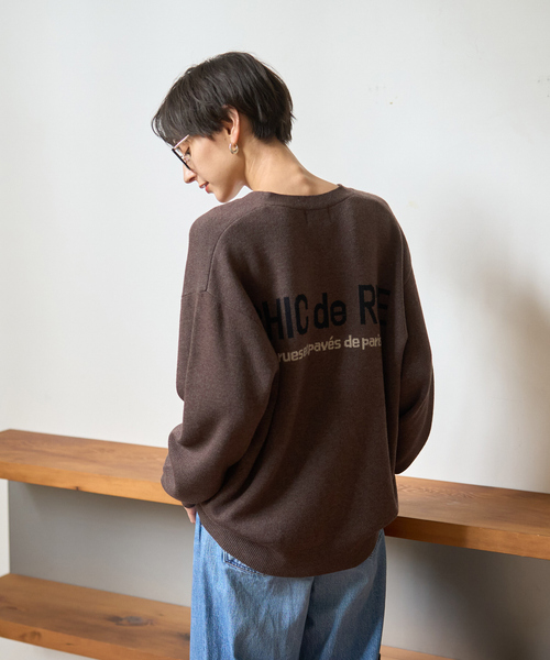 Rouge vif Anna(ルージュヴィフアンナ)の「ロゴニットカーディガン(カーディガン/ボレロ・レディース・ブラウン/チャコールグレー・フリー)」の6枚目の写真