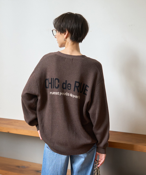 Rouge vif Anna(ルージュヴィフアンナ)の「ロゴニットカーディガン(カーディガン/ボレロ・レディース・ブラウン/チャコールグレー・フリー)」の7枚目の写真