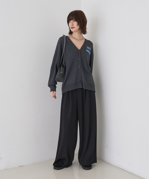 Rouge vif Anna(ルージュヴィフアンナ)の「ロゴニットカーディガン(カーディガン/ボレロ・レディース・ブラウン/チャコールグレー・フリー)」の18枚目の写真