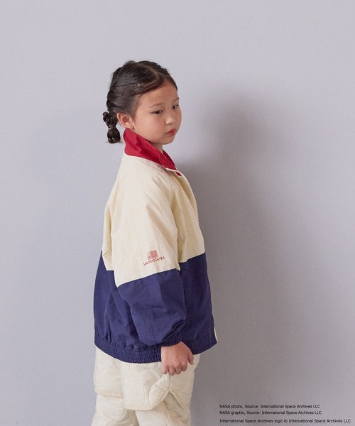 LOWRYS FARM(ローリーズファーム)の「NASAナイロンブルゾン 593057(ブルゾン・キッズ・アイボリー/ブラック・110cm/150cm/130cm)」の7枚目の写真