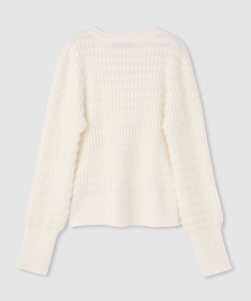 ◇【LOULOU WILLOUGHBY】フェザーボーダーカーディガン（カーディガン