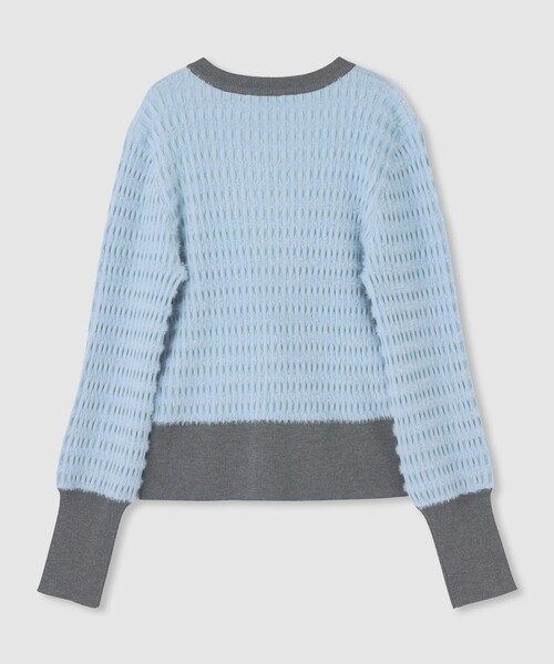 ◇【LOULOU WILLOUGHBY】フェザーボーダーカーディガン（カーディガン