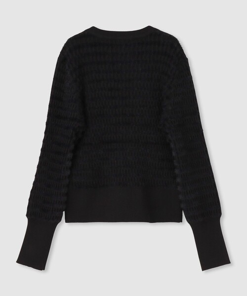 ◇【LOULOU WILLOUGHBY】フェザーボーダーカーディガン（カーディガン