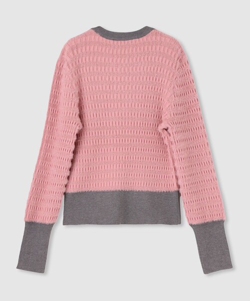 ◇【LOULOU WILLOUGHBY】フェザーボーダーカーディガン（カーディガン