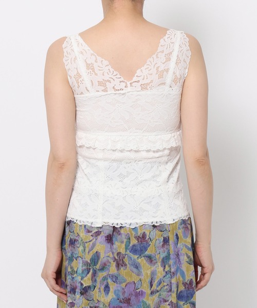 mysty woman（ミスティウーマン）の「カップツキレースタンク 576987（タンクトップ・レディース・オフホワイト/ブラック・FREE）」の15枚目の写真