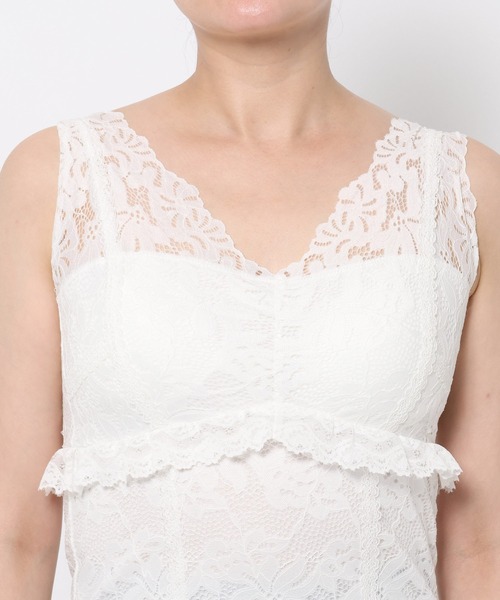 mysty woman（ミスティウーマン）の「カップツキレースタンク 576987（タンクトップ・レディース・オフホワイト/ブラック・FREE）」の17枚目の写真